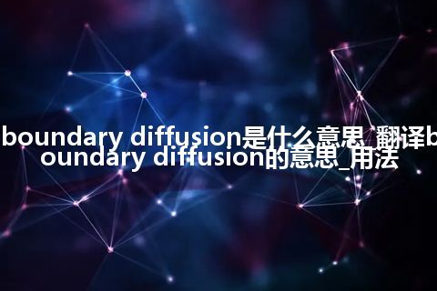 boundary diffusion是什么意思_翻译boundary diffusion的意思_用法