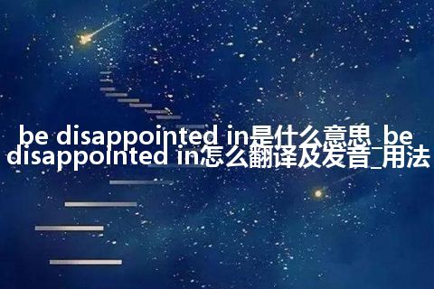 be disappointed in是什么意思_be disappointed in怎么翻译及发音_用法