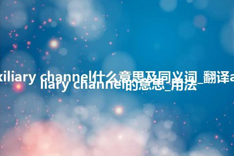 auxiliary channel什么意思及同义词_翻译auxiliary channel的意思_用法