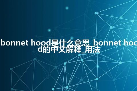 bonnet hood是什么意思_bonnet hood的中文解释_用法