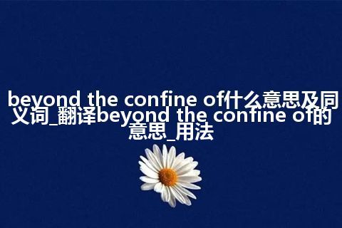 beyond the confine of什么意思及同义词_翻译beyond the confine of的意思_用法