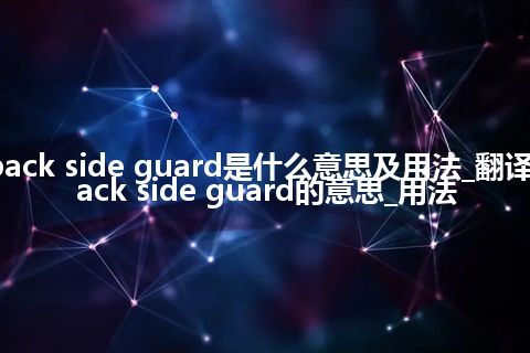 back side guard是什么意思及用法_翻译back side guard的意思_用法