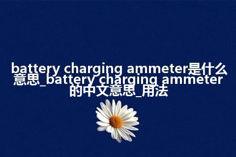 battery charging ammeter是什么意思_battery charging ammeter的中文意思_用法