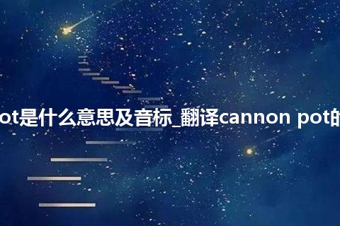 cannon pot是什么意思及音标_翻译cannon pot的意思_用法