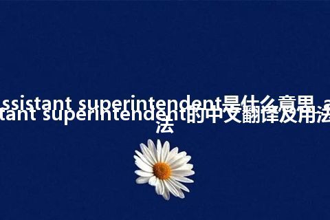 assistant superintendent是什么意思_assistant superintendent的中文翻译及用法_用法