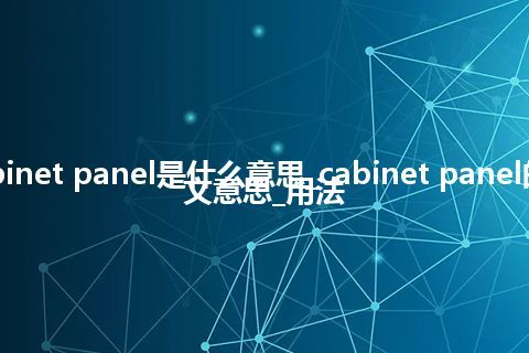 cabinet panel是什么意思_cabinet panel的中文意思_用法