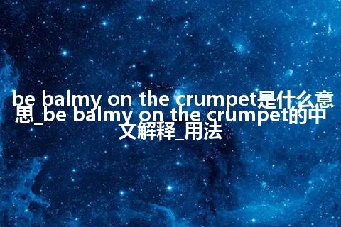 be balmy on the crumpet是什么意思_be balmy on the crumpet的中文解释_用法