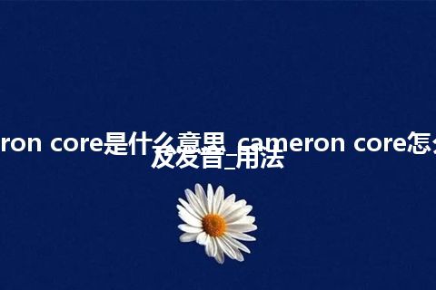 cameron core是什么意思_cameron core怎么翻译及发音_用法