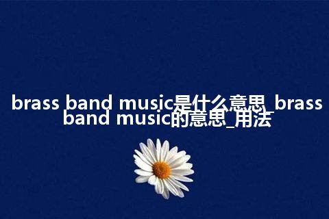 brass band music是什么意思_brass band music的意思_用法