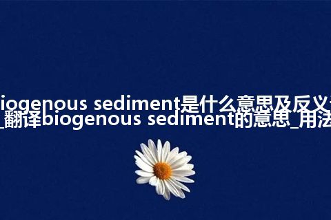 biogenous sediment是什么意思及反义词_翻译biogenous sediment的意思_用法