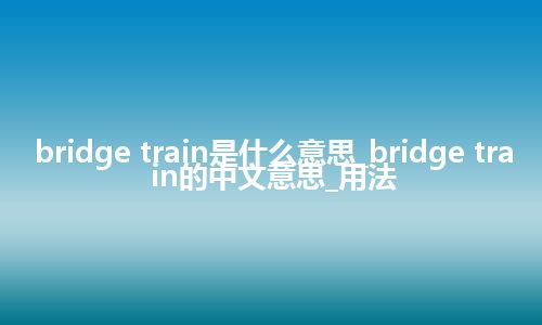 bridge train是什么意思_bridge train的中文意思_用法
