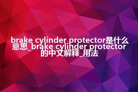 brake cylinder protector是什么意思_brake cylinder protector的中文解释_用法