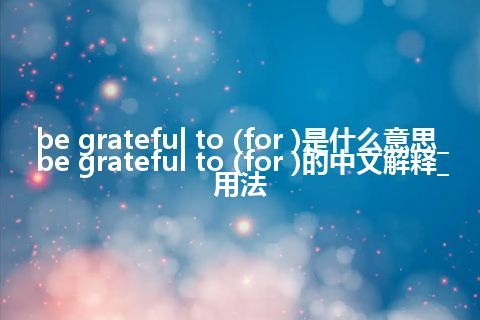 be grateful to (for )是什么意思_be grateful to (for )的中文解释_用法