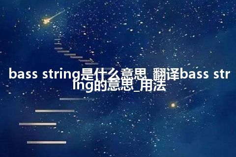bass string是什么意思_翻译bass string的意思_用法