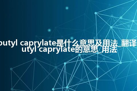 butyl caprylate是什么意思及用法_翻译butyl caprylate的意思_用法