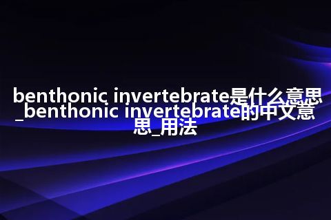 benthonic invertebrate是什么意思_benthonic invertebrate的中文意思_用法