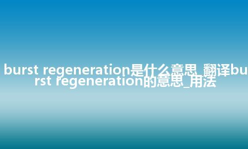 burst regeneration是什么意思_翻译burst regeneration的意思_用法