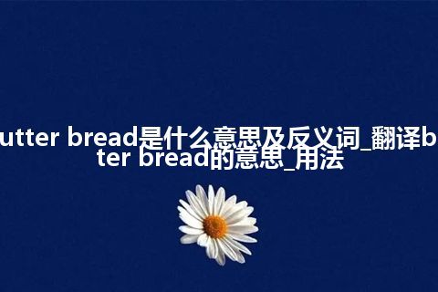 butter bread是什么意思及反义词_翻译butter bread的意思_用法