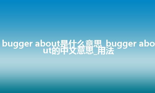 bugger about是什么意思_bugger about的中文意思_用法
