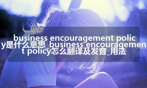 business encouragement policy是什么意思_business encouragement policy怎么翻译及发音_用法