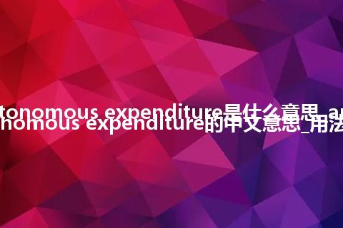 autonomous expenditure是什么意思_autonomous expenditure的中文意思_用法