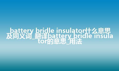 battery bridle insulator什么意思及同义词_翻译battery bridle insulator的意思_用法