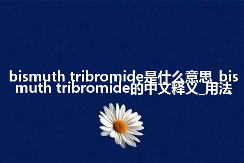 bismuth tribromide是什么意思_bismuth tribromide的中文释义_用法