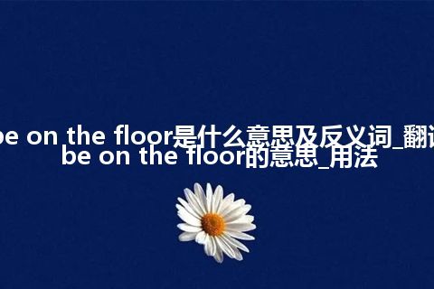 be on the floor是什么意思及反义词_翻译be on the floor的意思_用法
