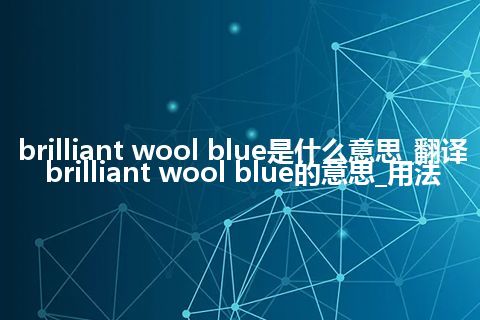 brilliant wool blue是什么意思_翻译brilliant wool blue的意思_用法