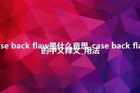 case back flaw是什么意思_case back flaw的中文释义_用法