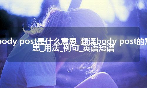 body post是什么意思_翻译body post的意思_用法_例句_英语短语
