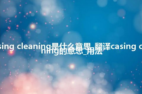 casing cleaning是什么意思_翻译casing cleaning的意思_用法