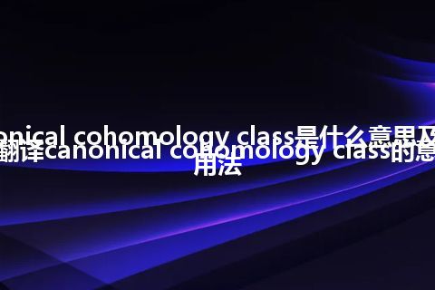 canonical cohomology class是什么意思及反义词_翻译canonical cohomology class的意思_用法