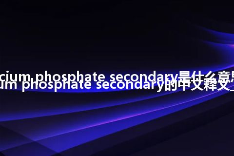 calcium phosphate secondary是什么意思_calcium phosphate secondary的中文释义_用法