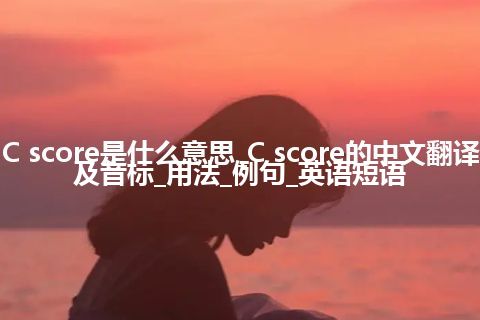 C score是什么意思_C score的中文翻译及音标_用法_例句_英语短语