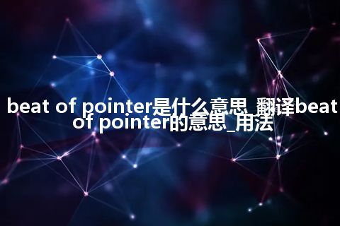 beat of pointer是什么意思_翻译beat of pointer的意思_用法