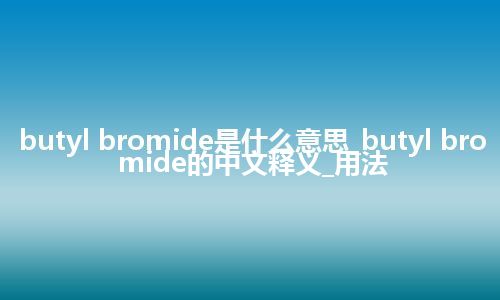 butyl bromide是什么意思_butyl bromide的中文释义_用法