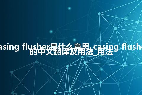 casing flusher是什么意思_casing flusher的中文翻译及用法_用法