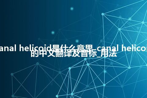 canal helicoid是什么意思_canal helicoid的中文翻译及音标_用法