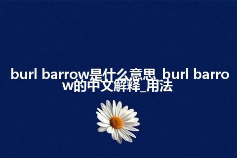 burl barrow是什么意思_burl barrow的中文解释_用法