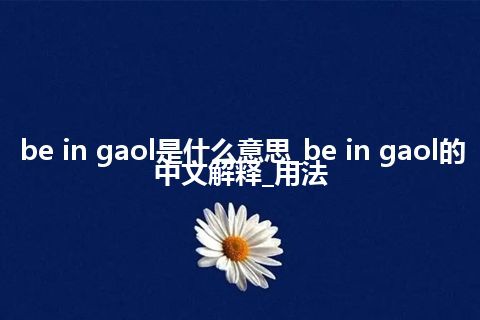 be in gaol是什么意思_be in gaol的中文解释_用法