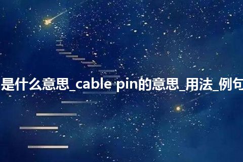 cable pin是什么意思_cable pin的意思_用法_例句_英语短语