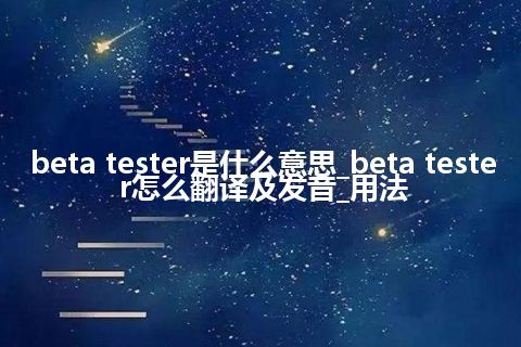 beta tester是什么意思_beta tester怎么翻译及发音_用法