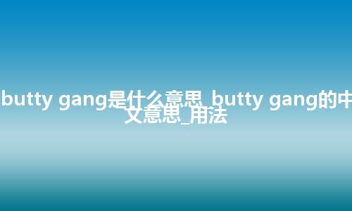 butty gang是什么意思_butty gang的中文意思_用法