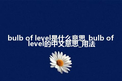 bulb of level是什么意思_bulb of level的中文意思_用法