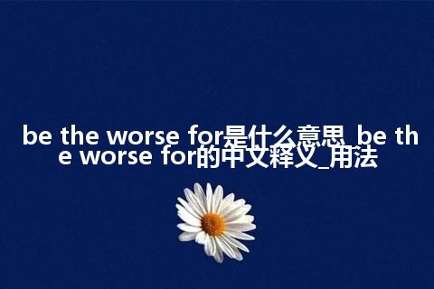 be the worse for是什么意思_be the worse for的中文释义_用法