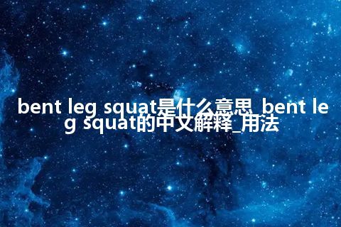 bent leg squat是什么意思_bent leg squat的中文解释_用法