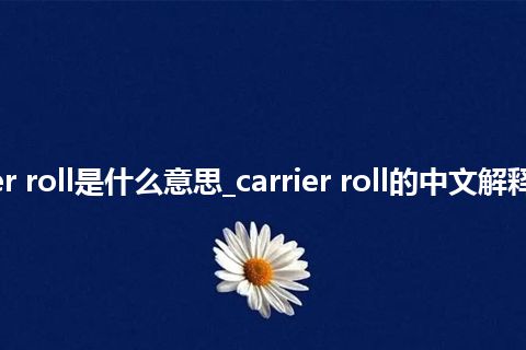 carrier roll是什么意思_carrier roll的中文解释_用法