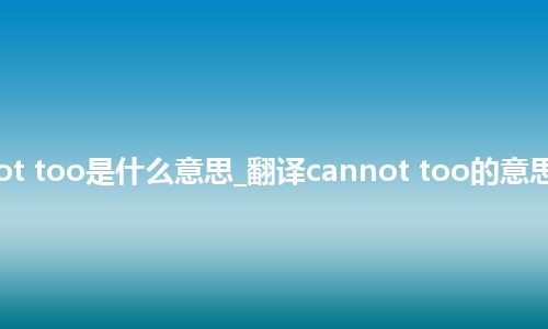 cannot too是什么意思_翻译cannot too的意思_用法