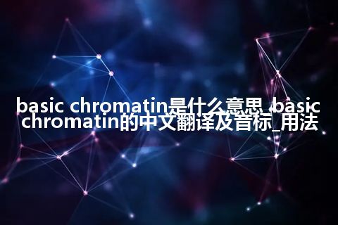 basic chromatin是什么意思_basic chromatin的中文翻译及音标_用法